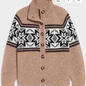 Old Navy Tan and Black Patterned Cardigan